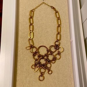 Unique gold plated statement necklace
